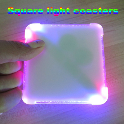 Price promotion luminous coaster square coaster plastic coaster