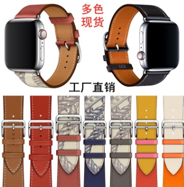 适用苹果手表applewatch表带iwatch5432四五代真皮双单圈运动厂家