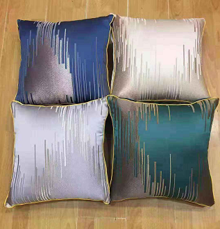 The high-end satin-trimmed throw pillow cushion rests against the coat