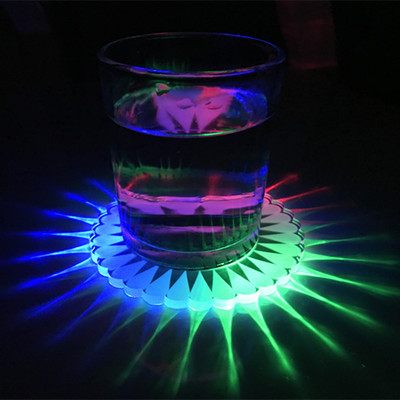 Custom acrylic cup mat LED luminous colorful cup mat bar KTV dance party props