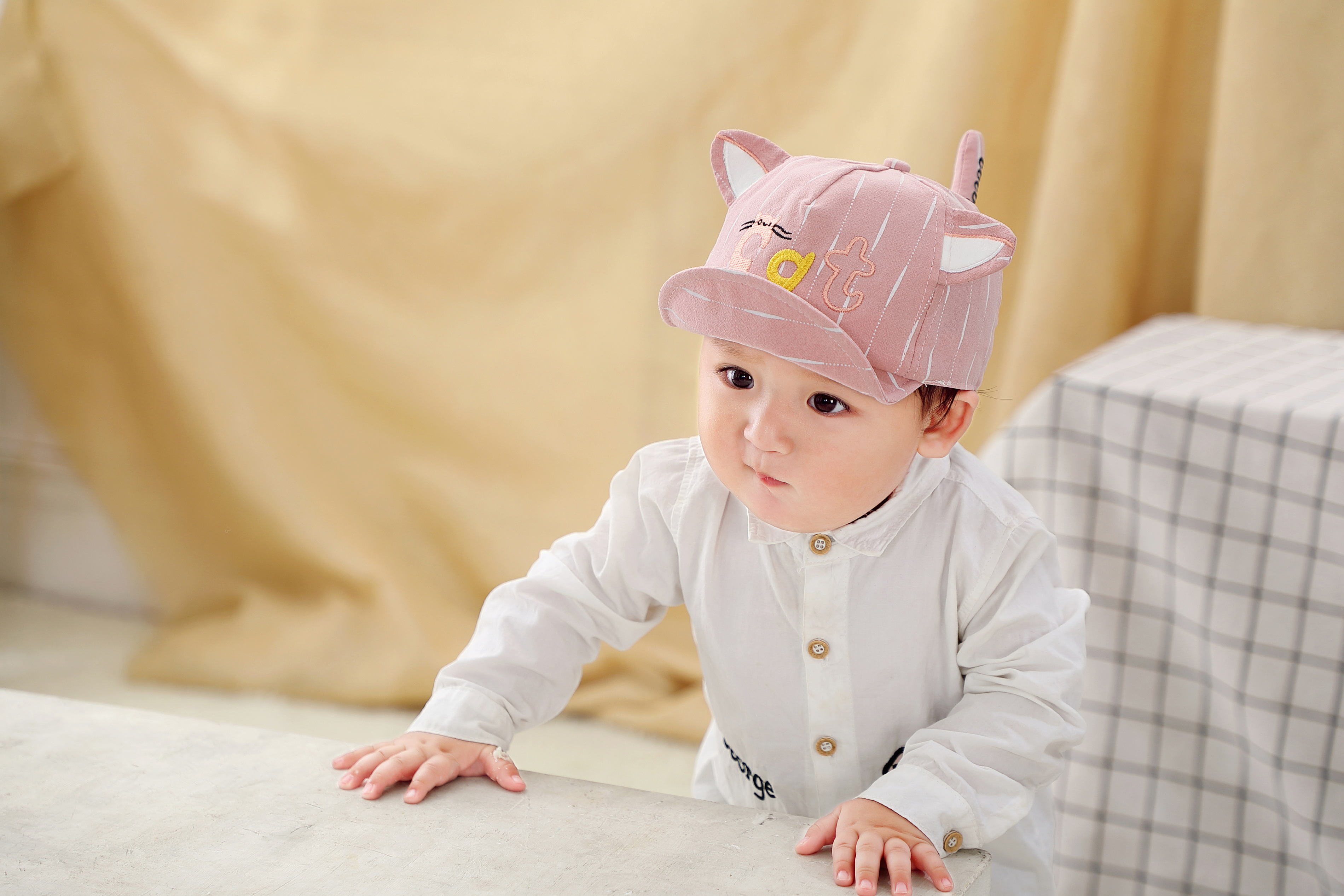 Baby Hat Baby Hat Child Hat Cat Cat Embroidered Hat Cartoon Hipster Hat details Picture