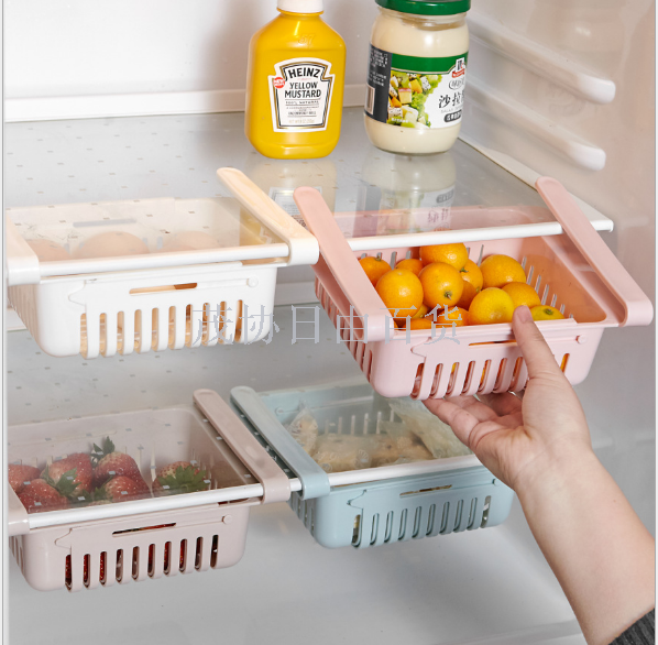 冰箱塑料收纳筐食品饮料抽屉式储物盒厨房杂物整理盒收纳篮