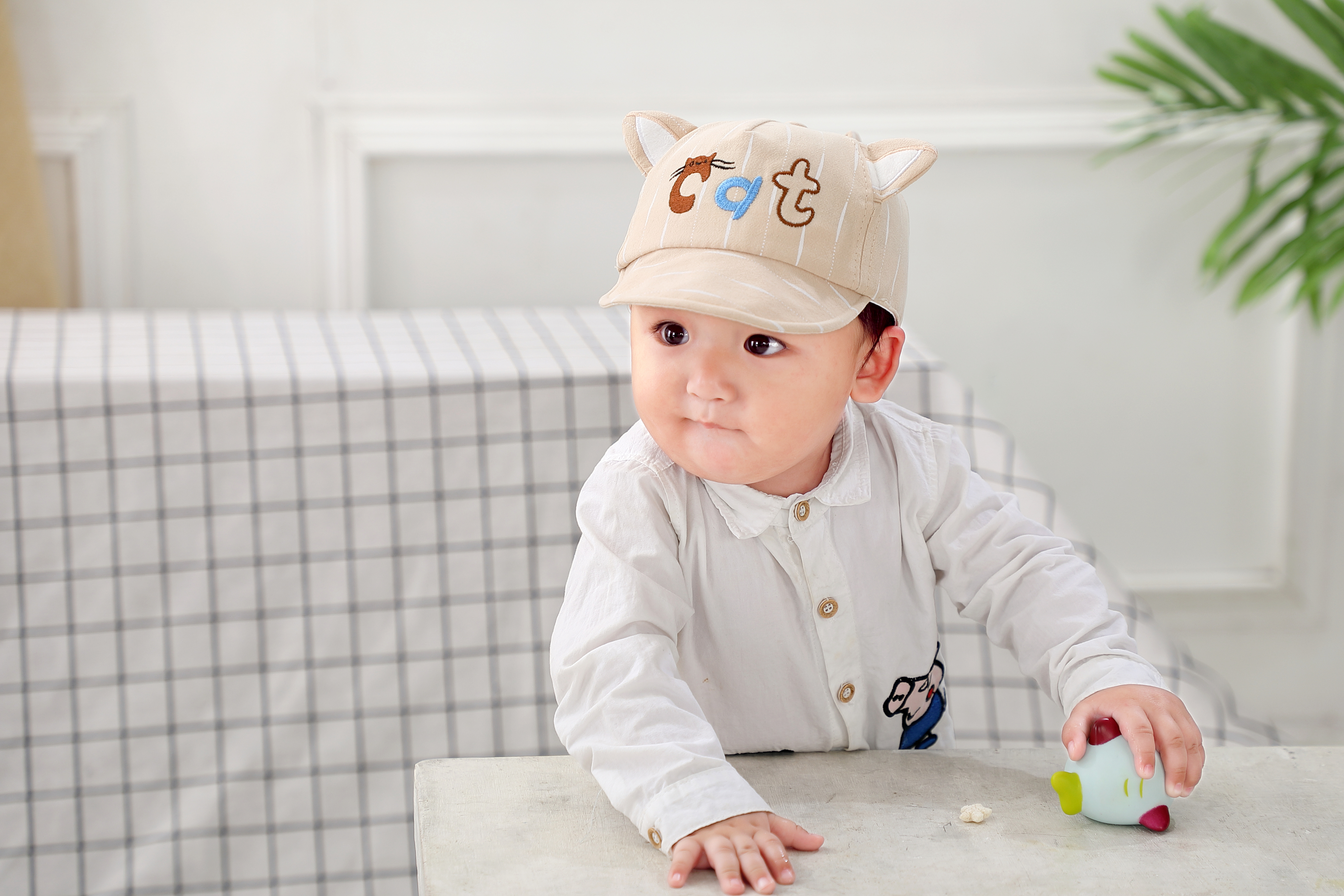 Baby Hat Baby Hat Child Hat Cat Cat Embroidered Hat Cartoon Hipster Hat Specification drawing