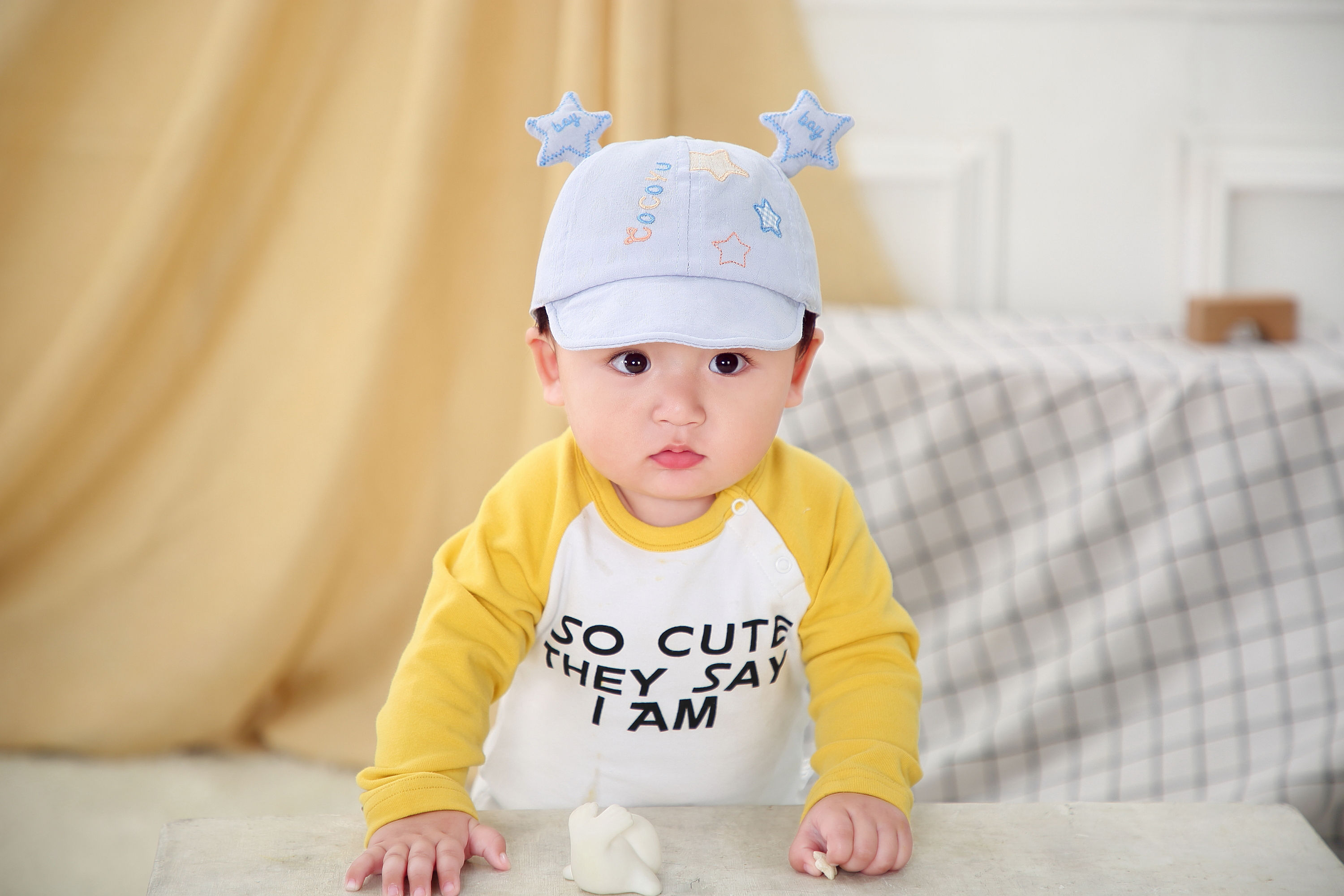 Baby Hat Baby Hat Children's Hat Star Embroidery Vertical Ears Cartoon Soft Brim Hat details Picture