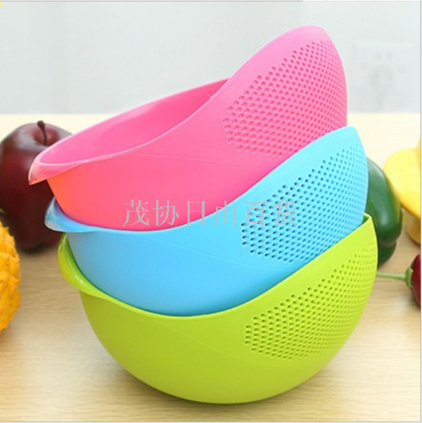 Creative colorful rice washing machine washing rice sieve washing basin plastic drain washing basket washing basket a piece of hair