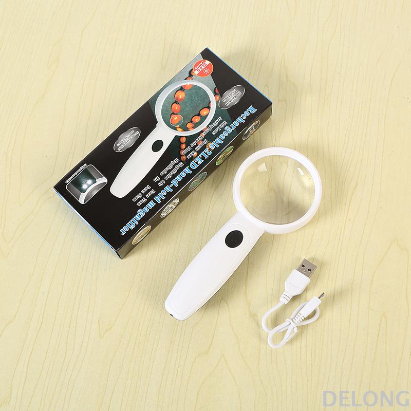 Factory direct sales of charging high-definition magnifying glasses with lights details Picture
