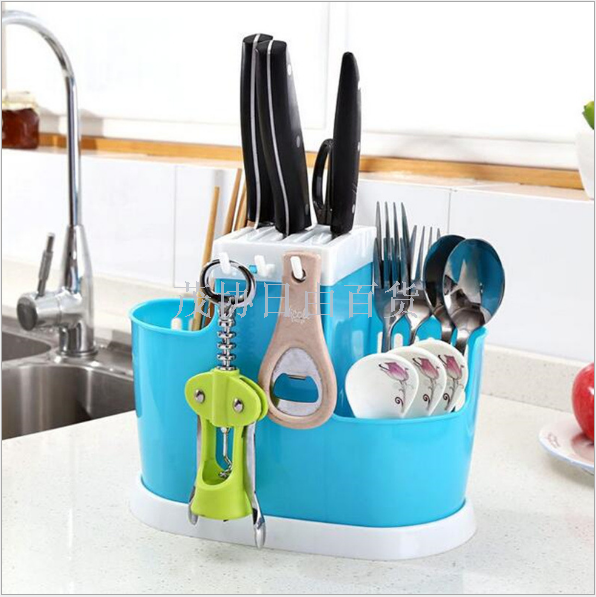 Creative kitchen household water-draining cage tube plastic hanging cage basket chopsticks with cover knife holder knife holder