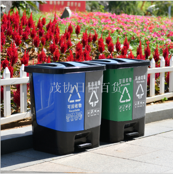 Household kitchen sorting dustbins with feet covered living room bedroom kitchen double bucket creative dry and wet separation bins