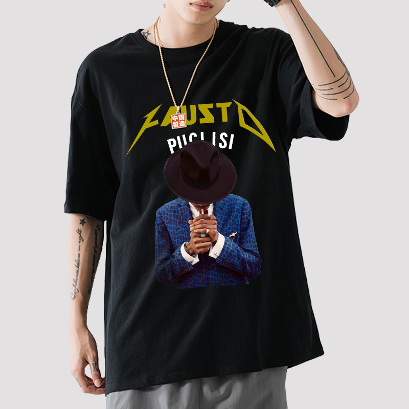 European and American decadent style Godfather gentleman printed round-neck T-shirt with various patterns processed and customized by Kangli printing Specification image