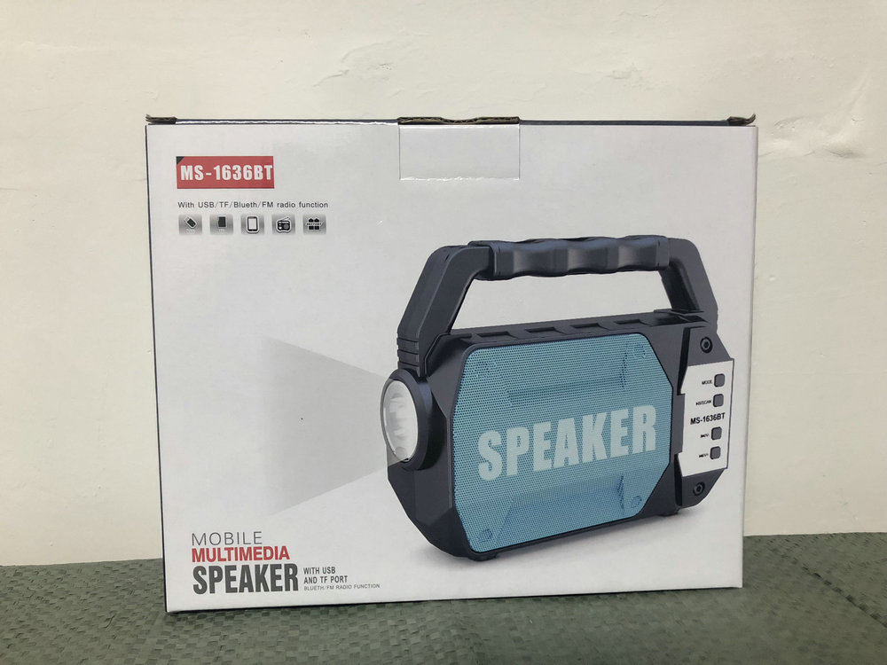 MS1635FM card-inserting wireless Bluetooth speaker, portable TWS speaker with flashlight and seven-color light gift Item Picture