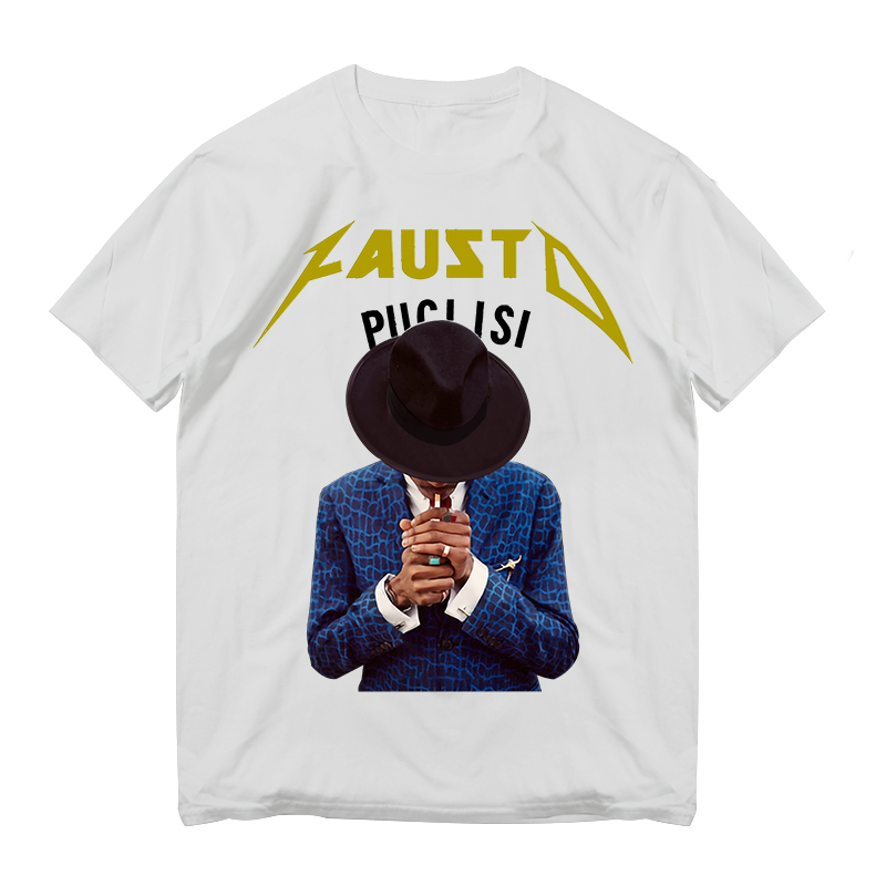 European and American decadent style Godfather gentleman printed round-neck T-shirt with various patterns processed and customized by Kangli printing details Picture