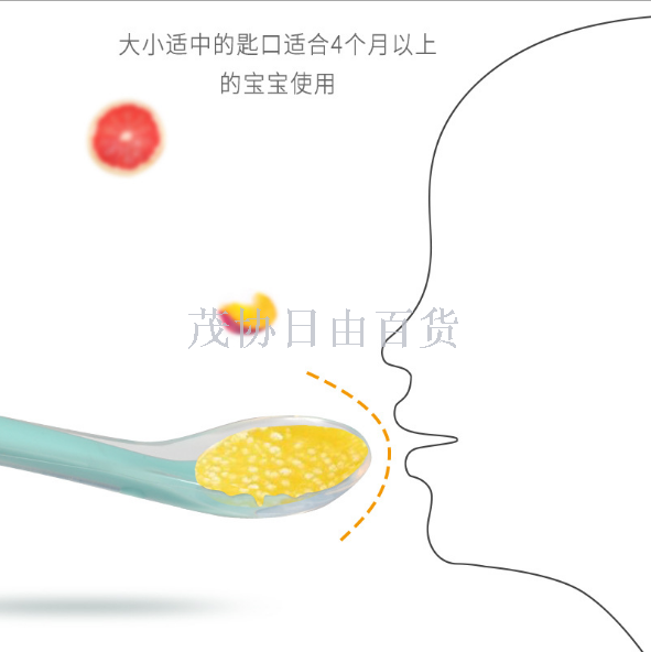 New children's silicone spoon, baby safe eating training tableware, infant and toddler complementary food feeding spoon factory direct sales Specification image