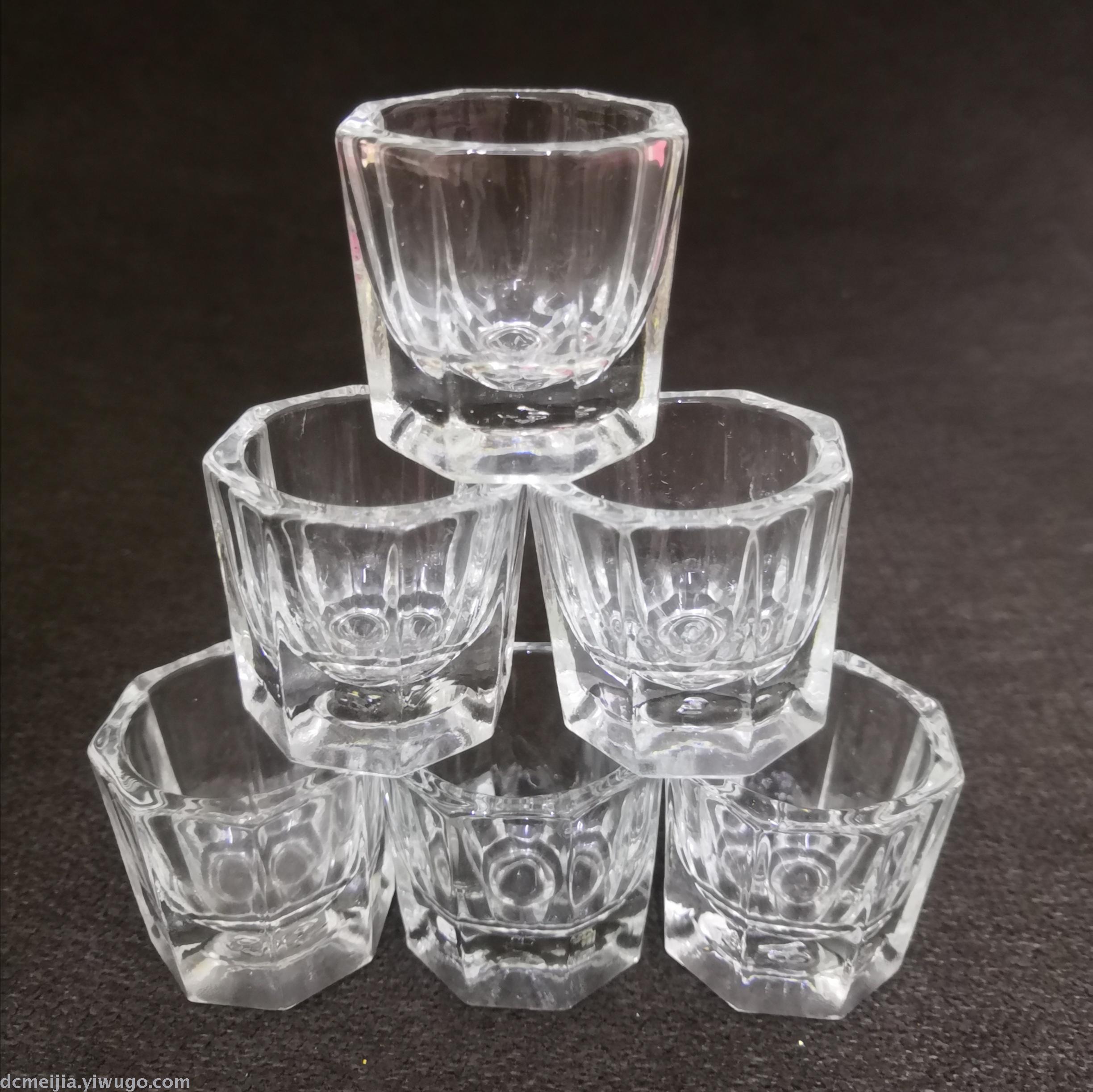 Crystal cup, nail art crystal cup, octagonal cup, crystal liquid glass cup Specification image