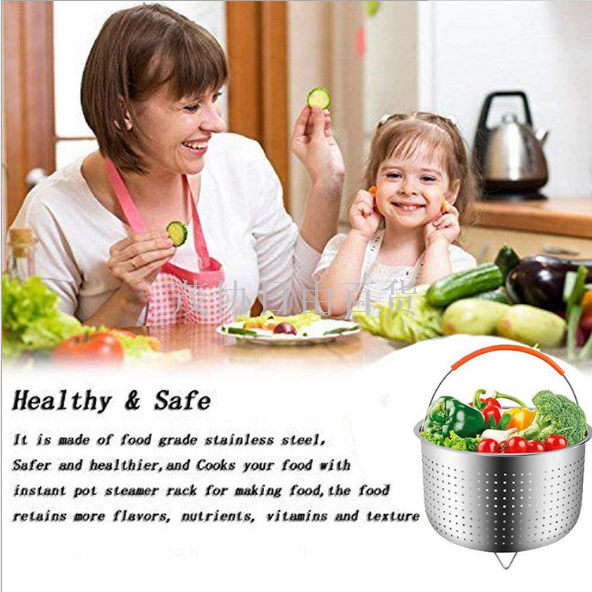 Instant Pot 368qt Quart Stainless steel mesh basket Steamer Silicone handle Pressure cooker Steamer basket Steamer rack details Picture