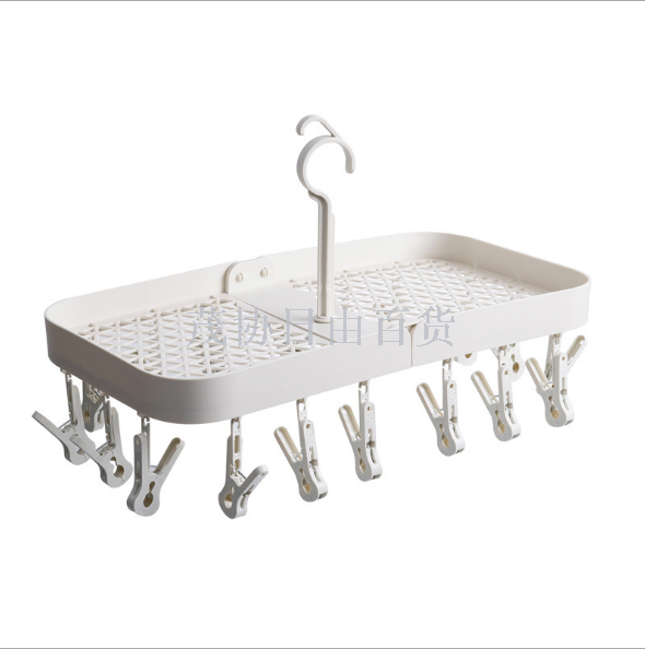 品沐设计 晾袜子衣架多夹子家用挂衣折叠衣服架宿舍神器收纳架产品图