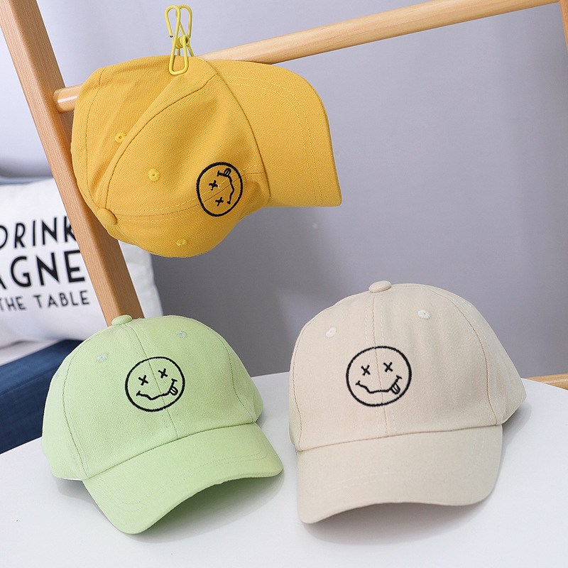 ins Korean version of children's baseball cap 2020 spring/summer new cartoon expression baby cap boys and girls sun hat thumbnail