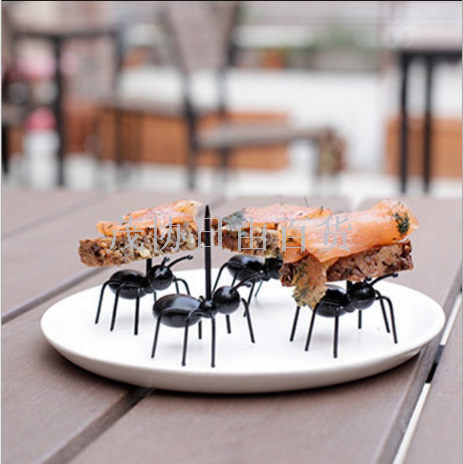 Ant toothpick Bento tag Ant Moving snack fork Party collection Fruit fork Plastic ant fork