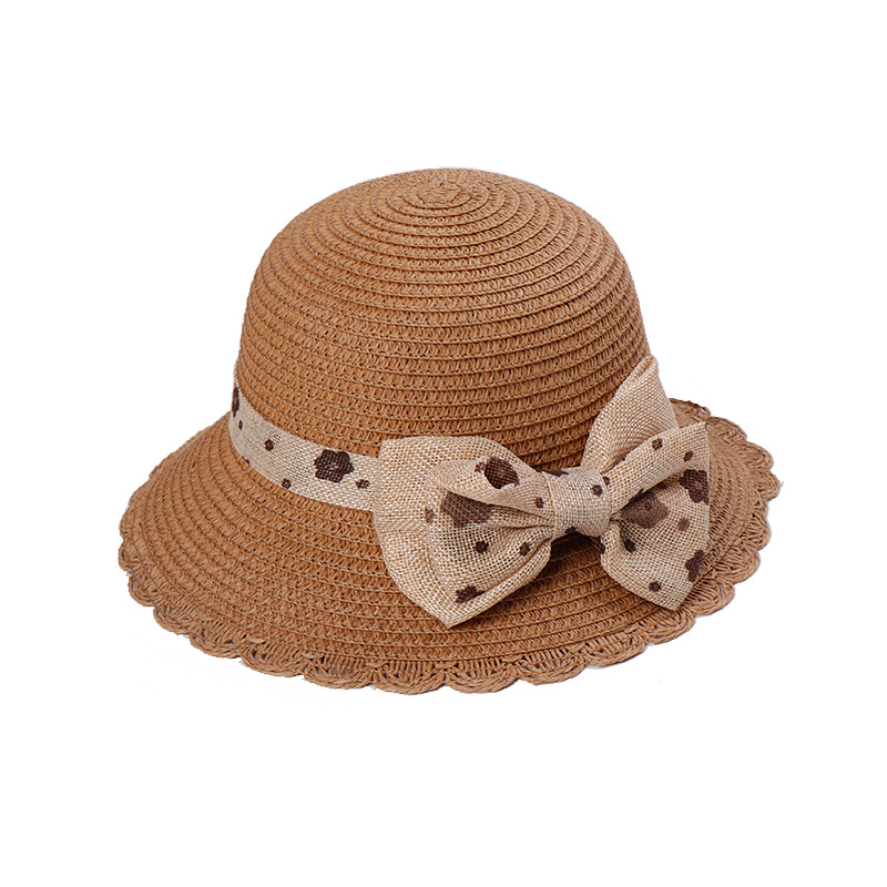 Bow children's straw hat Summer 2019 new children's sun hat Children's hat all match baby sunscreen hat Item Picture