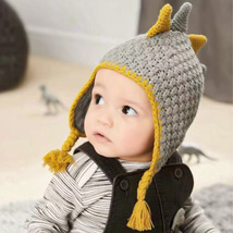 卡通鸡冠儿童针织帽秋冬1-4岁宝宝毛线帽韩版舒适小孩套头帽