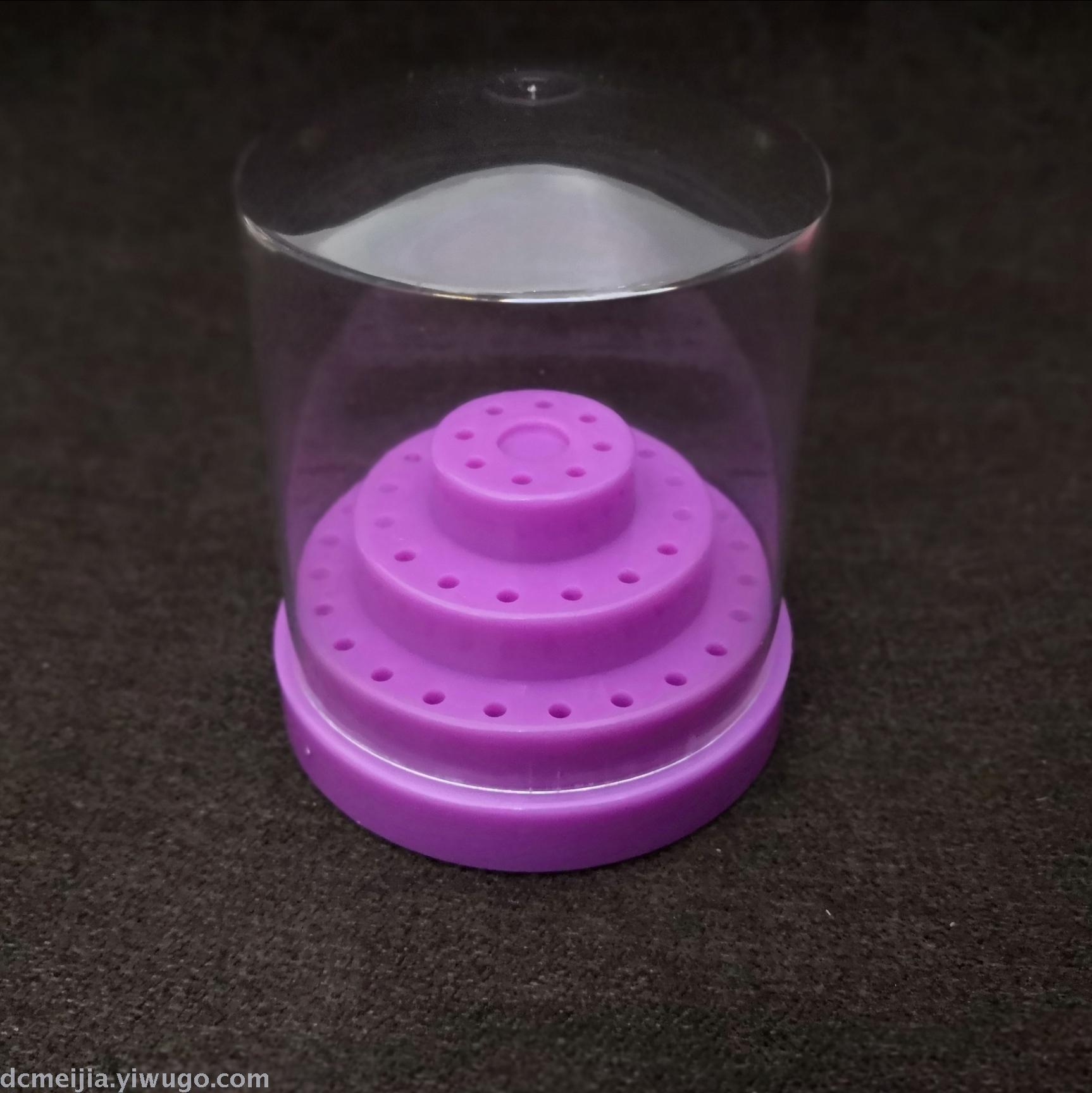 Nail polish grinding head storage box, tungsten steel grinding head base display stand, ceramic 48-hole nail drill bit storage box Specification image