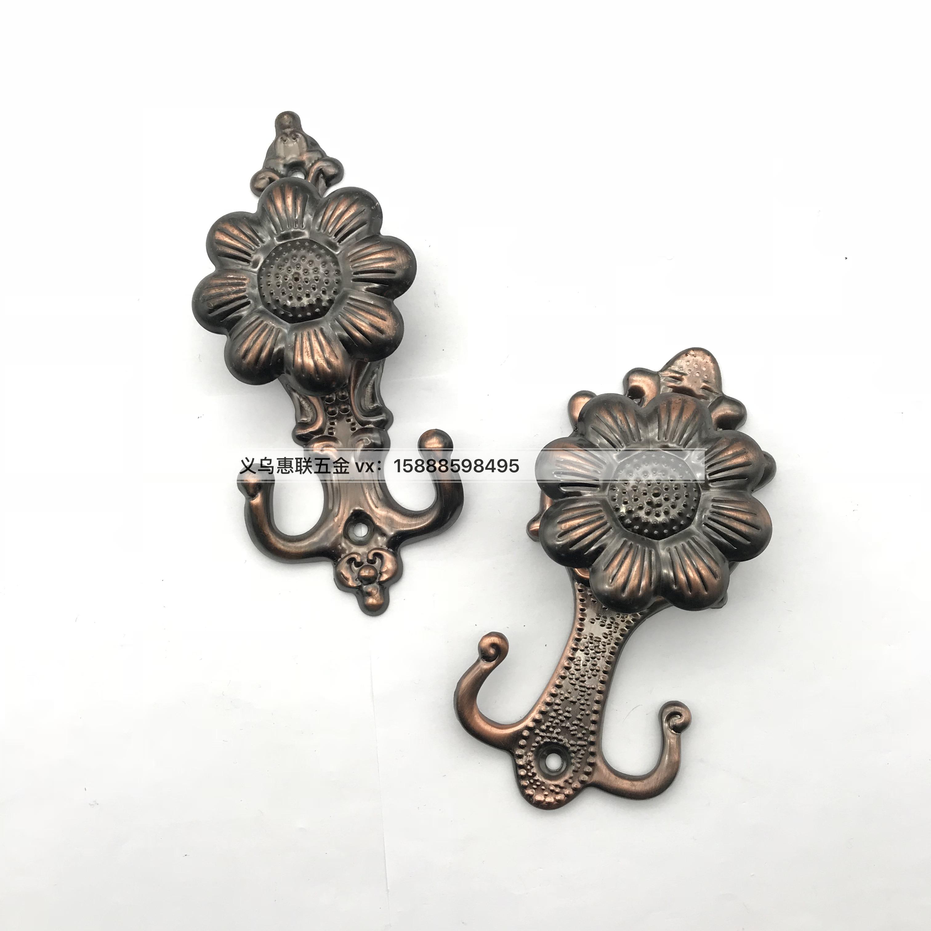 Simple modern red ancient Chinese household pattern iron coat hook furniture hardware accessories