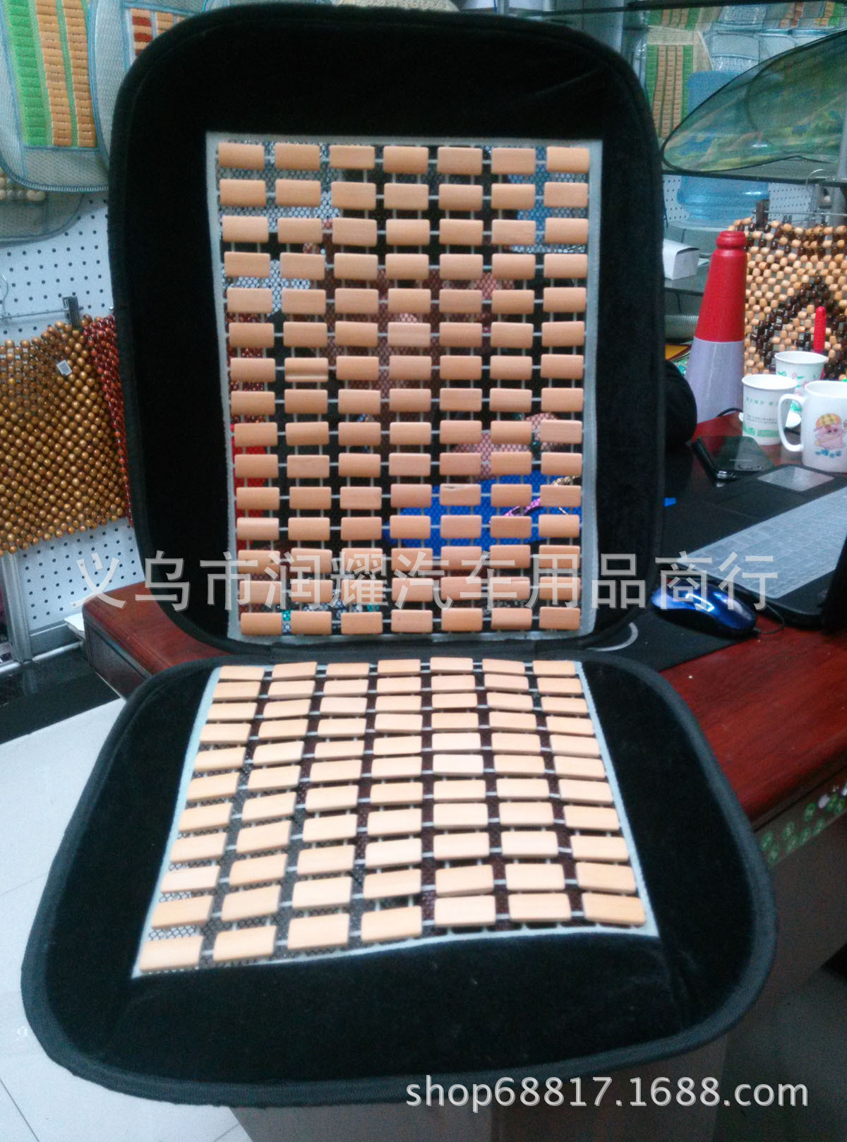 Export car camphor wood bead seat cushions, bamboo strips, car pine wood bead seat cushions and interior one-piece consignment details Picture
