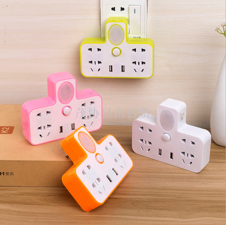 Creative smart socket with switch and plug usb home plug with night light multi-function plug and plug