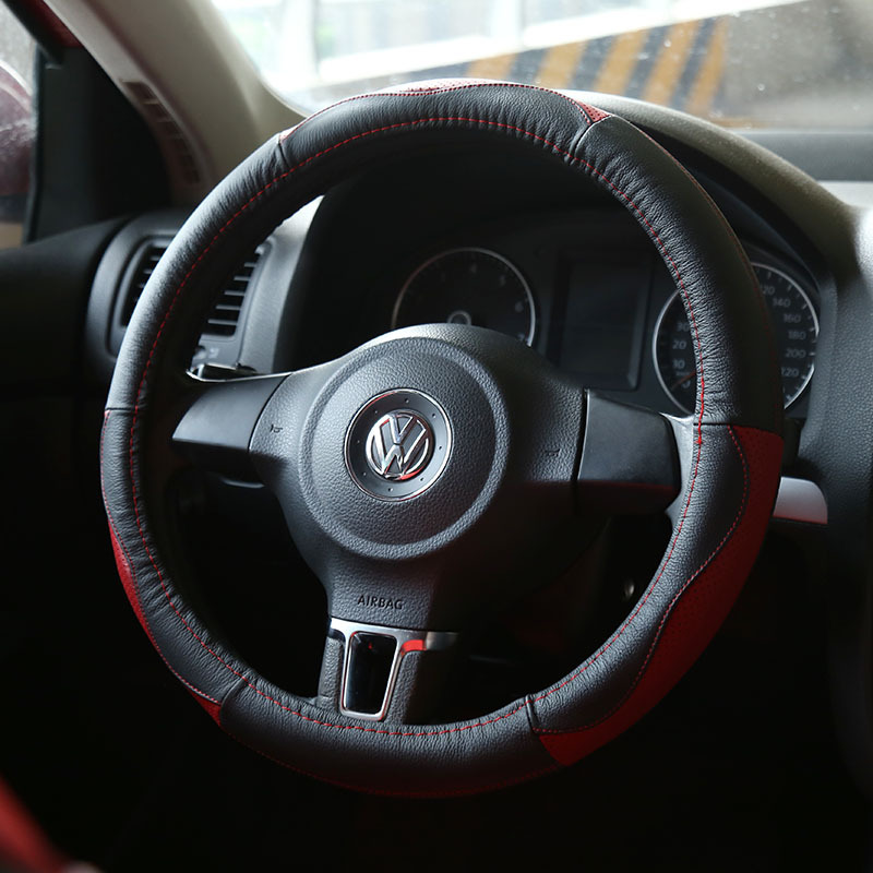 New Four Seasons car leather steering wheel cover, genuine leather hand-sewn handle cover, car interior accessories handle cover manufacturer wholesale Application Scenario
