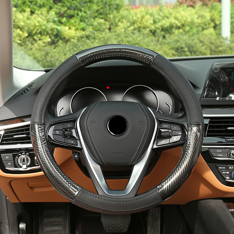 Wholesale of new summer car steering wheel covers with breathable and anti-slip leather, suitable for all seasons Specification image