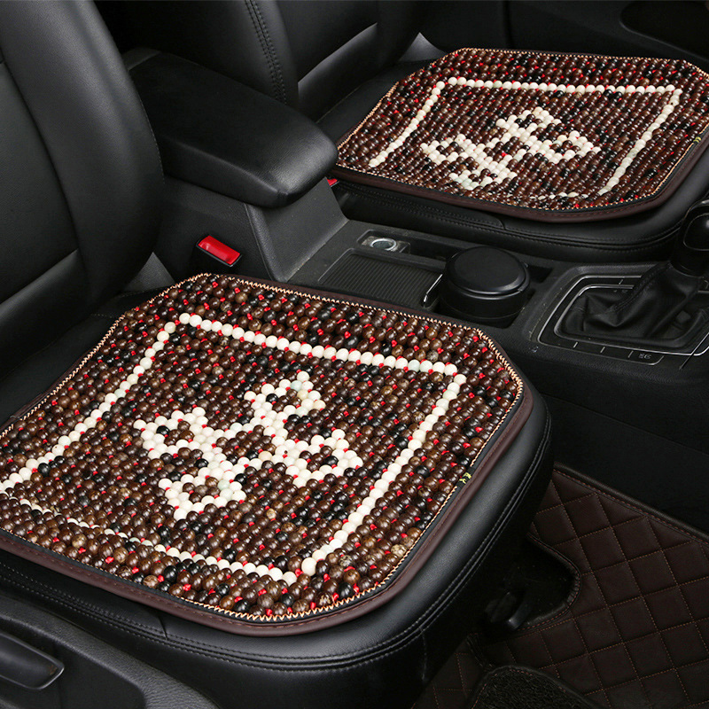 Summer wooden bead car seat cushion single piece square pad, summer car seat cushion bead breathable Bodhi bead cooling pad wholesale Specification image