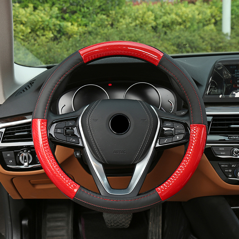 Wholesale of new summer car steering wheel covers with breathable and anti-slip leather, suitable for all seasons
