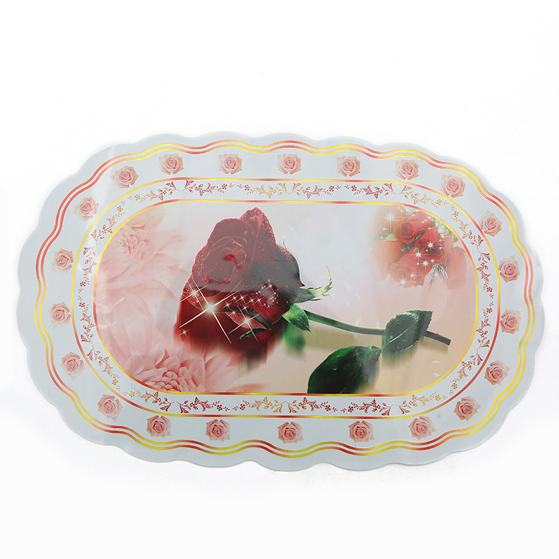 新款PVC餐桌垫软胶厨房圆形防水高温隔热垫防烫创意杯垫厂家直销白底实物图