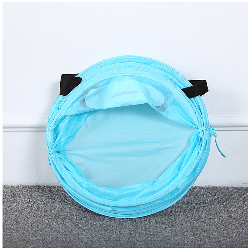 可爱圆筒卡通可折叠脏衣篮 家用洗衣篮收纳篮防水洗衣篮厂家批发白底实物图