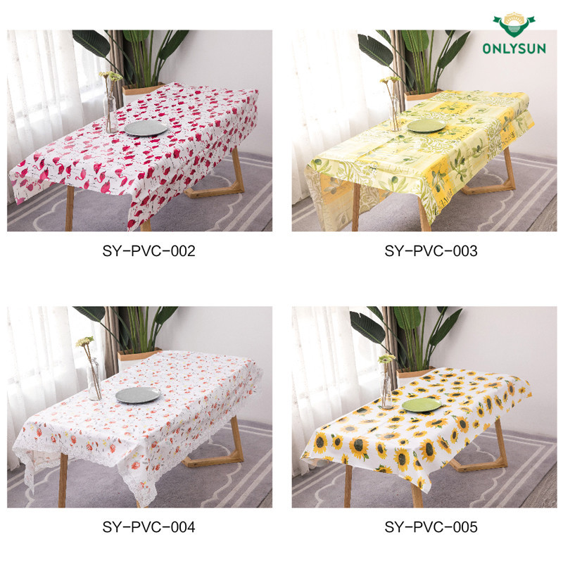 PVC塑料桌布长方形田园餐桌茶几布现代简约印花台布厂家直销定制