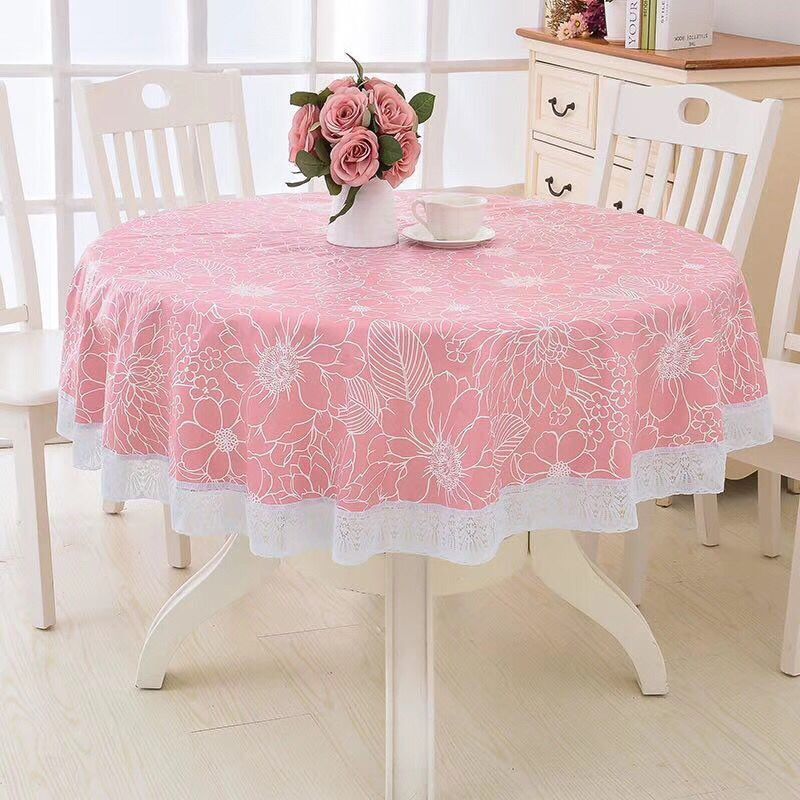 PVC hotel large round tablecloth Hotel plastic round table cloth waterproof oil free wash and ironing large round table cloth