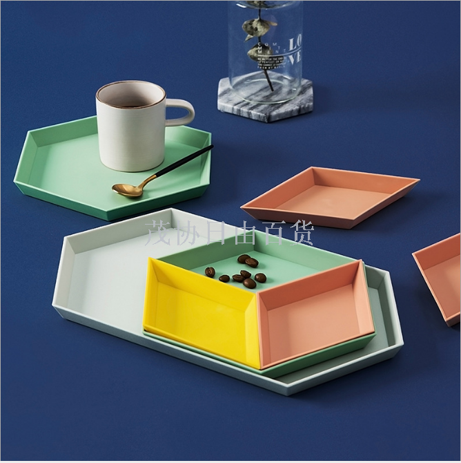 Nordic geometric fruit tray creative desktop combination jewelry tray tray Nordic cutlery