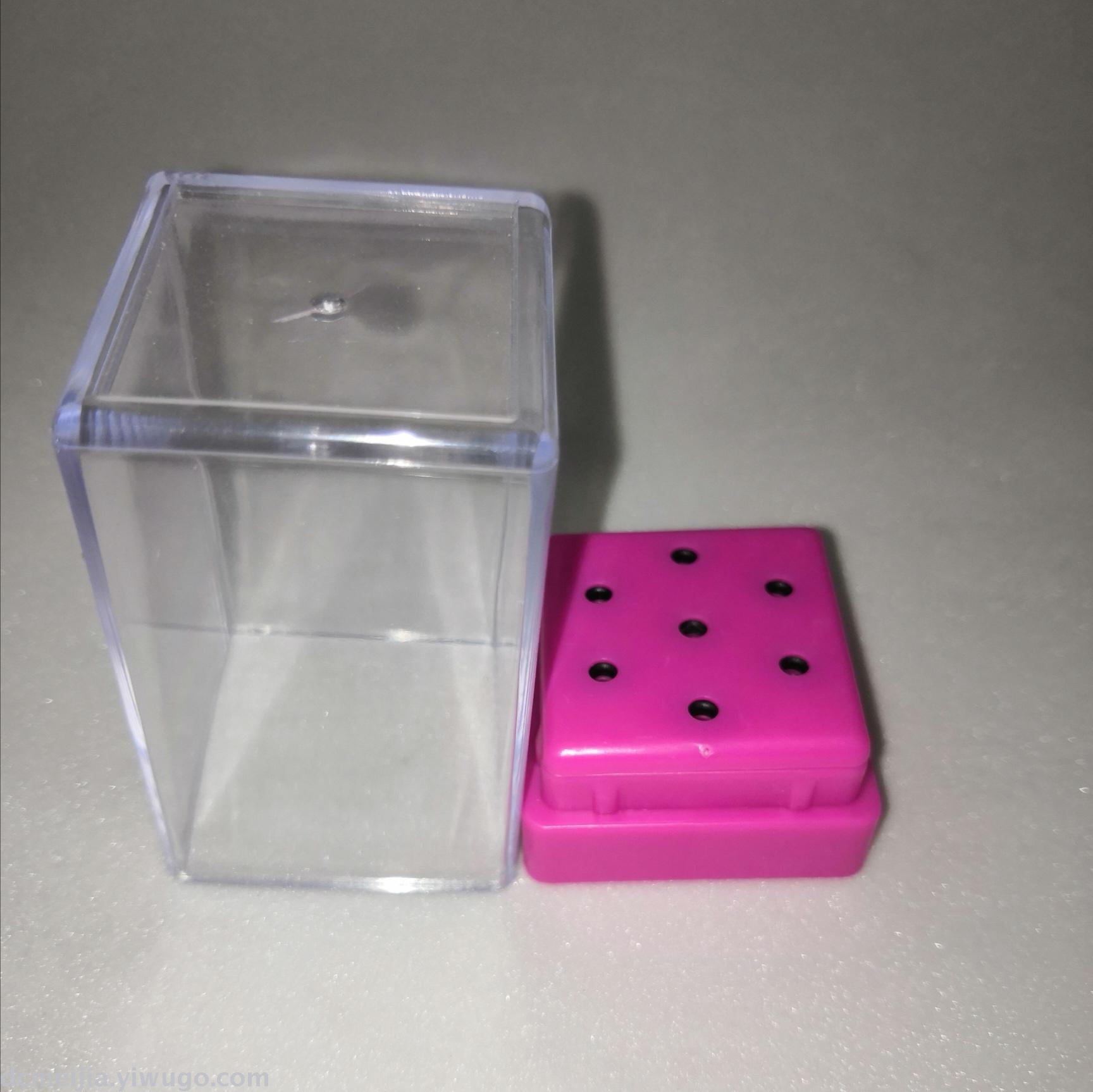 7-hole empty box ceramic tungsten steel nail polish grinding head display box, grinding head base, collection box, storage box, display stand Specification image