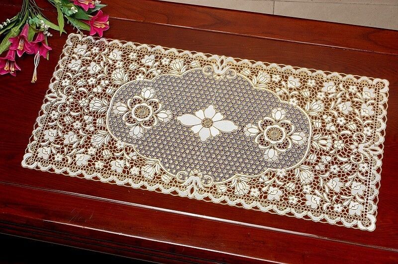 pvc European bronzing placemat, fruit plate, flower pot mat, coffee table mat, hotel plate, Western restaurant tableware, heat insulation mat thumbnail