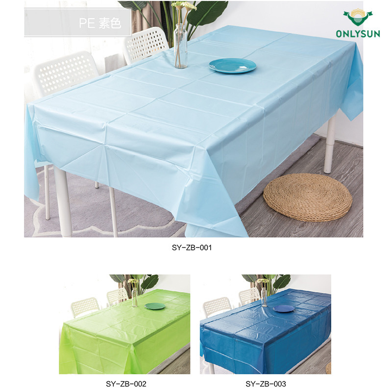 Manufacturer custom PE plain tablecloth picnic party square solid color tablecloth oil proof picnic mat wholesale