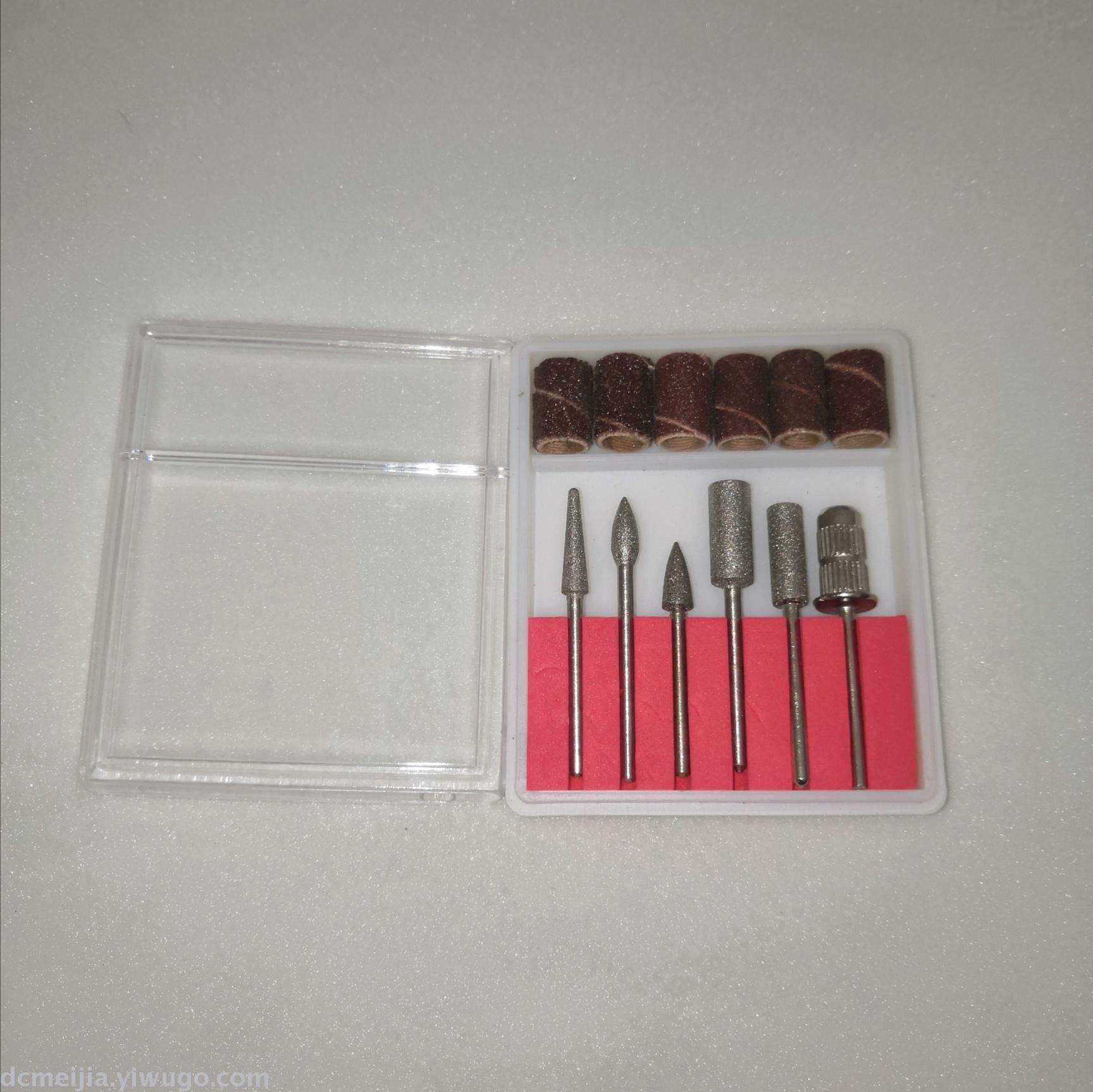 Grinding machine, nail tool, alloy tungsten steel, ceramic nail grinding head set, 6-piece set for grinding, polishing and removing dead skin Specification image