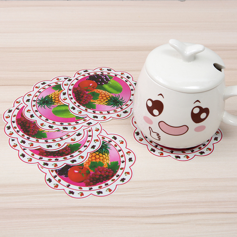 新款PVC餐桌垫软胶厨房圆形防水高温隔热垫防烫创意杯垫厂家直销