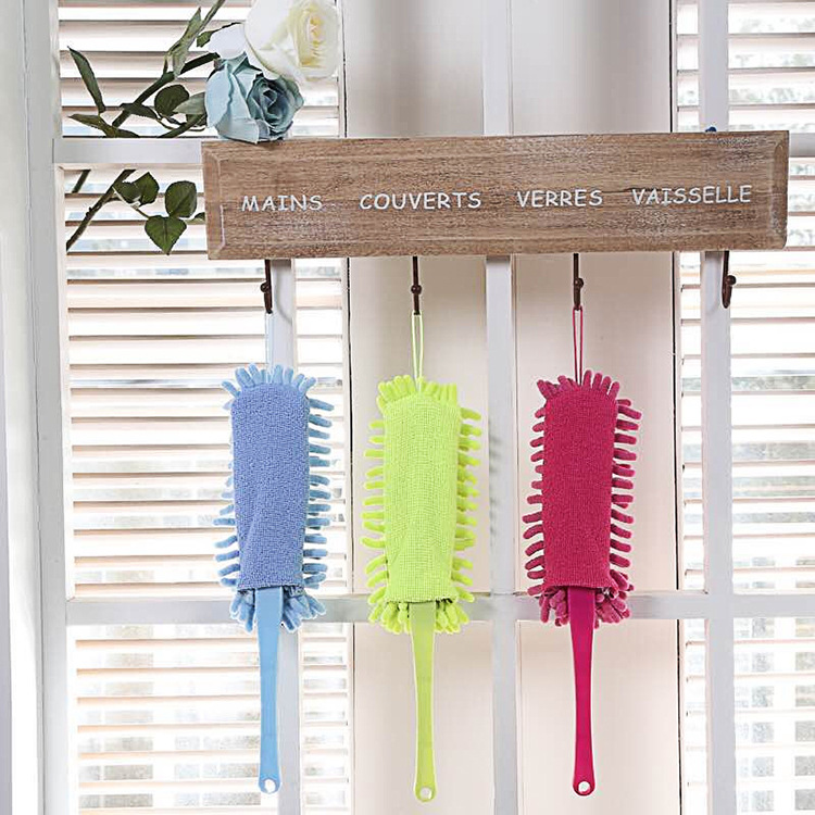 Hot Chenille solid color simple car brush dust duster microfiber car scrubbing tools wholesale
