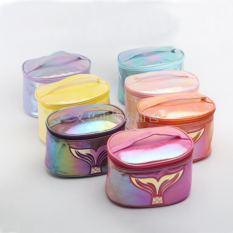 Cross-border best-selling cracked fishtail bucket bag, hand-held storage bag, big brand gift bag