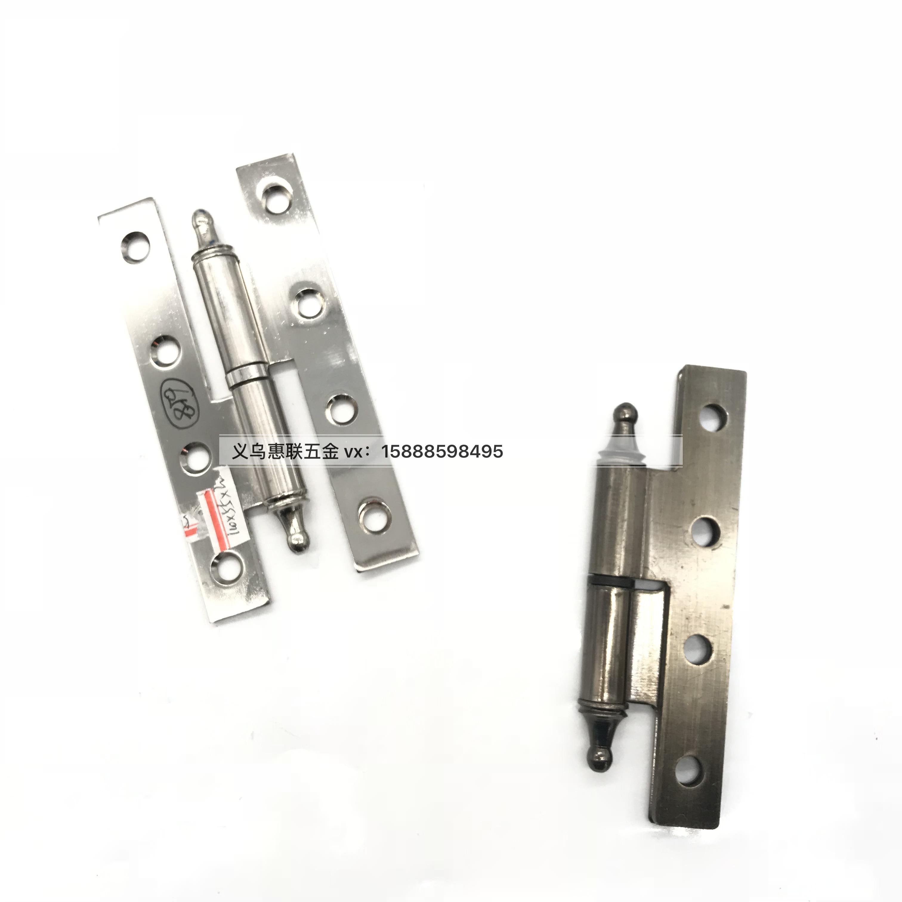 Factory direct H-shaped golden round head hinge with three holes without slotting doors and Windows wooden door indoor door bearing thumbnail