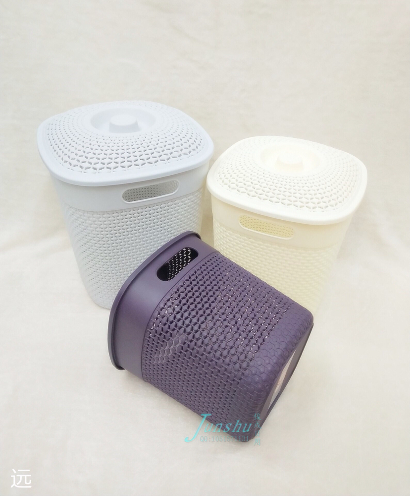 家用简约塑料垃圾桶带盖纸篓收纳桶多用筒