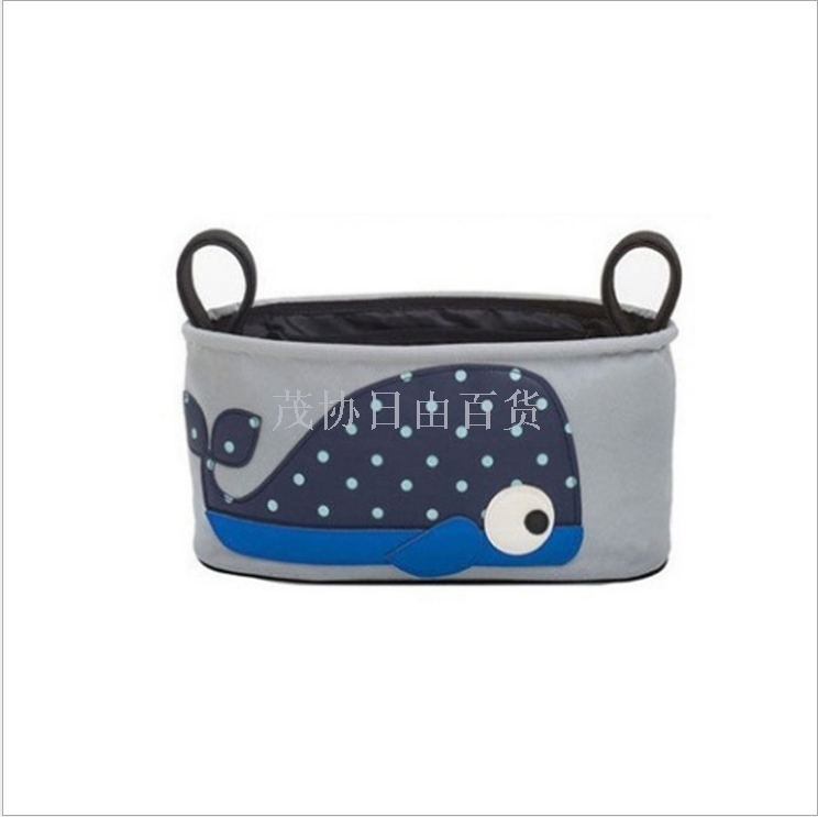 婴儿手推车挂包收纳置物袋婴儿车妈咪包推车配件挂袋动物妈咪袋白底实物图