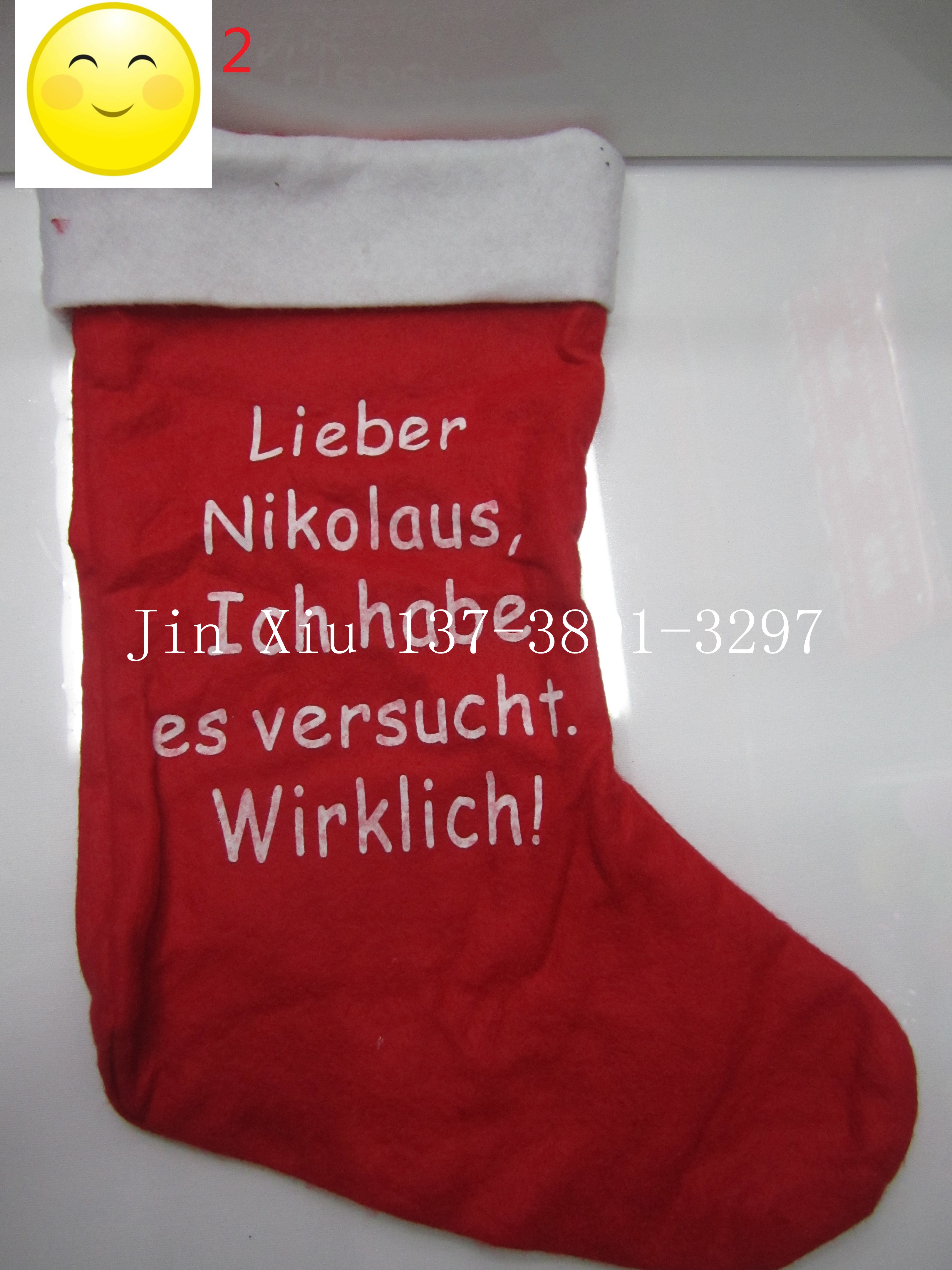 2.印花绣花袜 圣诞袜 无纺布袜 糖果袜 节日礼品袜 毛毡布 贴布图