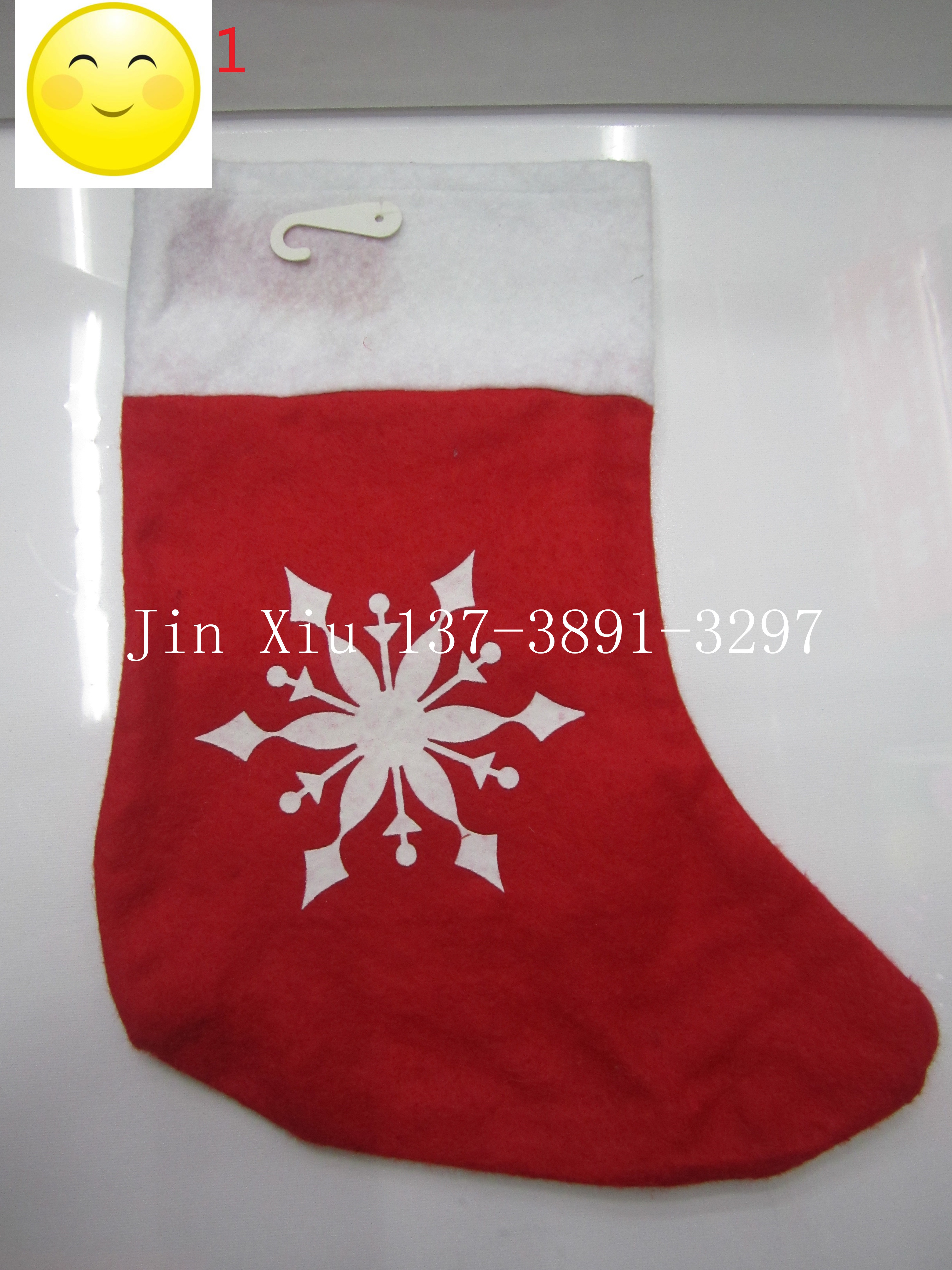 1. 印花绣花袜 圣诞袜 无纺布袜 糖果袜 节日礼品袜 毛毡布 贴布