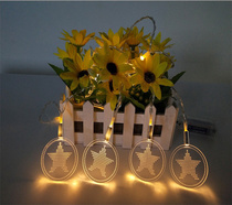 2018 laser engraved five-pointed Star Acrylic LED lamp string children's theme party decoration