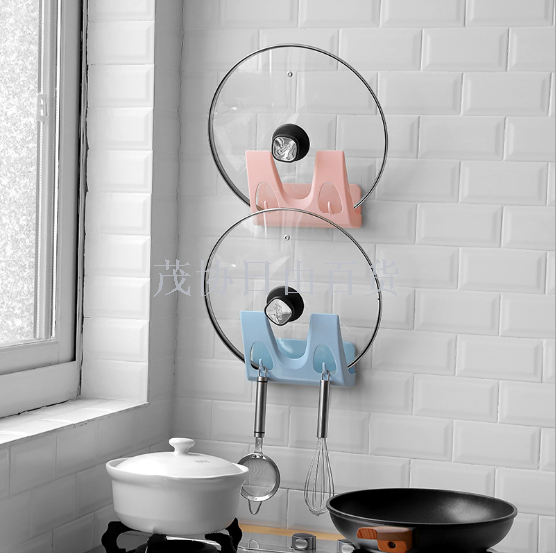 Pot cover rack wall hanging non-punch pot cover storage rack